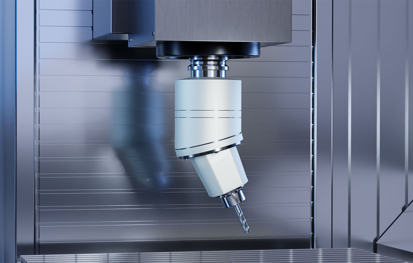 Winkelkopf einrichten und vermessen Winkelkopf einer Werkzeugmaschine wird in Arbeitsposition ausgerichtet und zur Vermessung vorbereitet